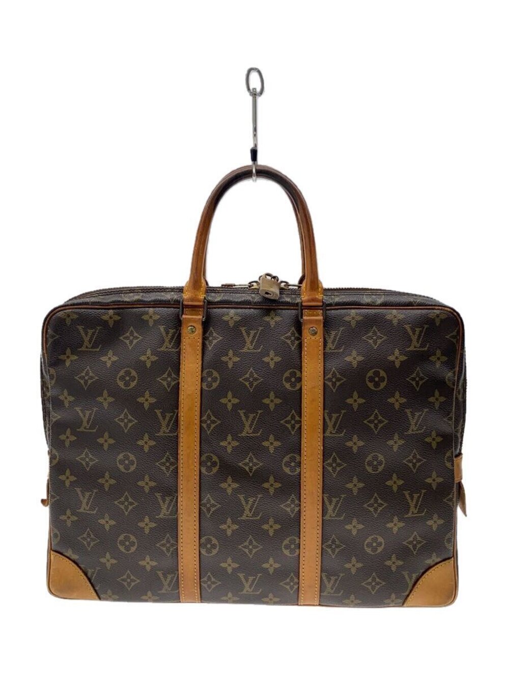 Louis Vuitton Porte Documents Voyage Monogram Canvas Brown All over